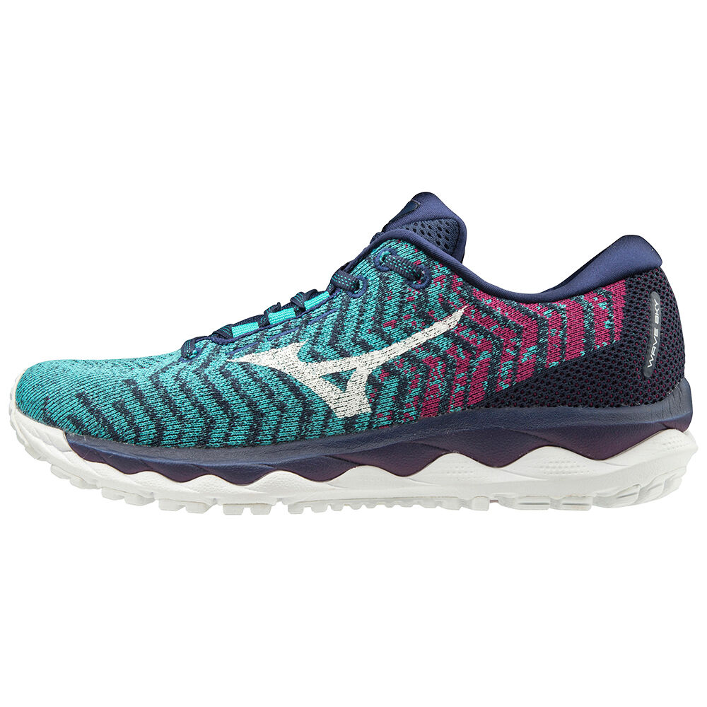 Mizuno WAVE SKY WAVEKNIT 3 - Bayan Koşu Ayakkabısı - Mavi/Mor Türkiye (YKTEOW-093)